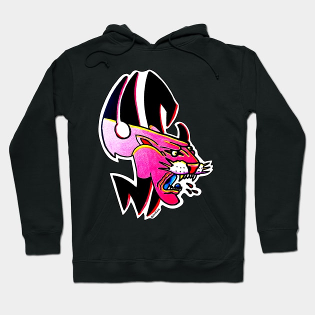 Tribal Pink Panther Hoodie by Golden Stag Designs